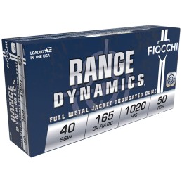 Fiocchi 40SWF Range Dynamics  40 SW 165 gr Full Metal Jacket Truncated Cone 50 Per Box 20 Case