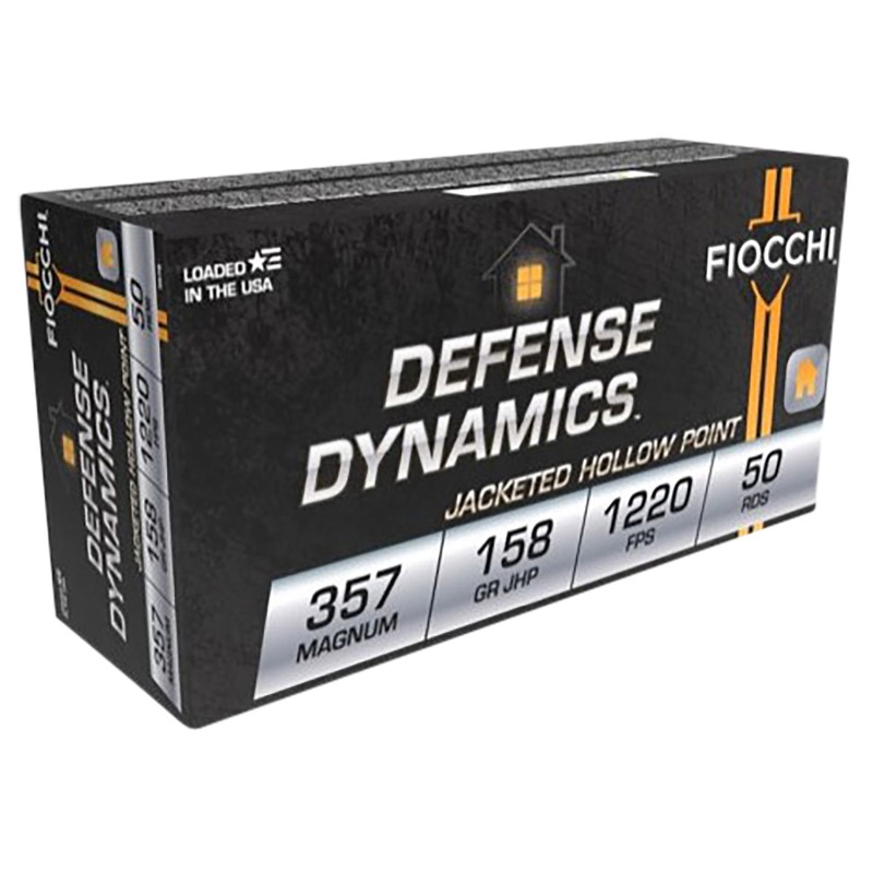 Fiocchi 357B Defense Dynamics  357 Mag 158 gr Jacket Hollow Point 50 Per Box 20 Case