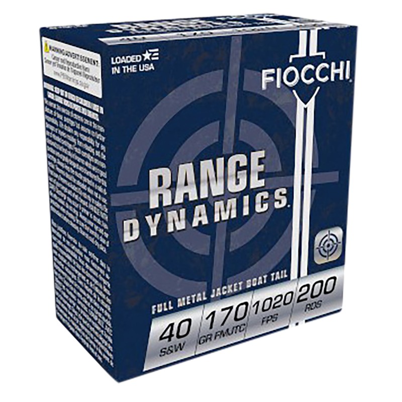 Fiocchi 40ARD Range Dynamics  40 SW 170 gr Full Metal Jacket Truncated Cone 200 Per Box 5 Case Range Pack