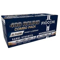 Fiocchi 57COMPT Hyperformance  5.7x28mm Full Metal Jacket 400rds Combo Pack