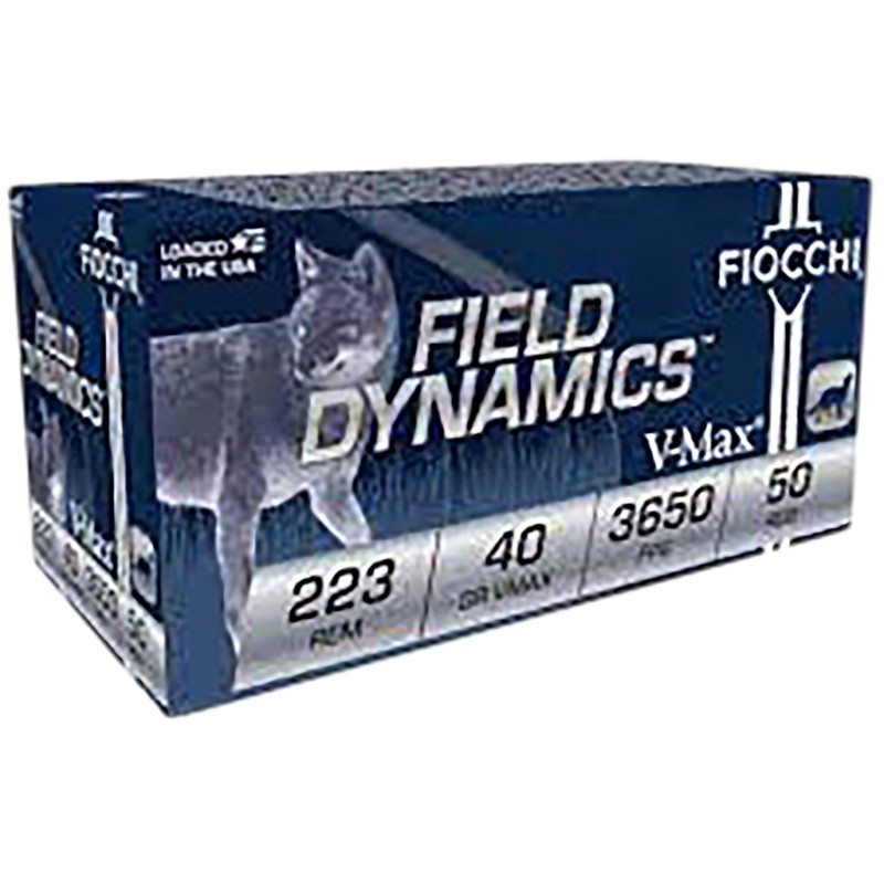 Fiocchi 223FHVB Field Dynamics  223 Rem 40 gr Hornady VMax 504 Sold as case