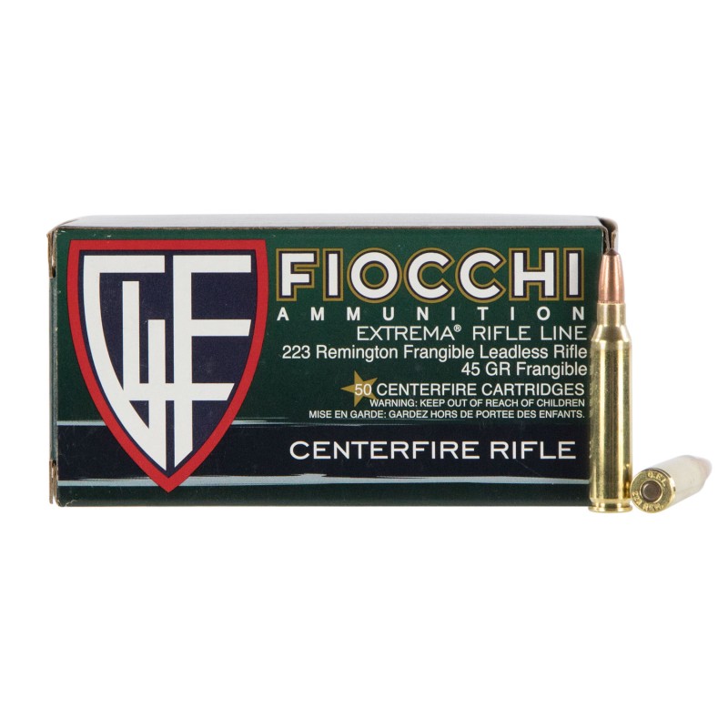 Fiocchi 223FRANG Extrema  223 Rem 45 gr Lead Free Frangible 50 Per Box 20 Case