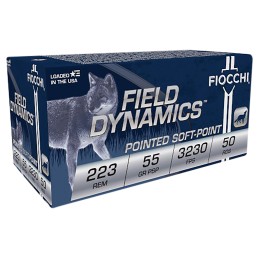 Fiocchi 223B50 Field Dynamics  223 Rem 55 gr Pointed Soft Point 50 Per Box 10 Case