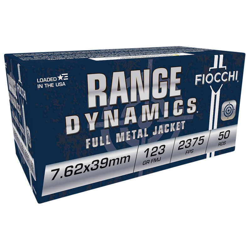 Fiocchi 762X39A Range Dynamics  7.62x39mm 123 gr Full Metal Jacket 50 Per Box 10 Case