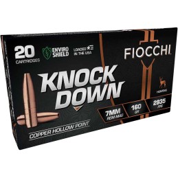 Fiocchi 7RMCHA Knock Down Enviro Shield 7mm Rem Mag 160 gr Hollow Point 20 Per Box 10 Case