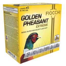 Fiocchi 12GPX5 Golden Pheasant Extrema 12 Gauge 2.75 1 38 oz 5 Shot 25 Per Box 10 Case