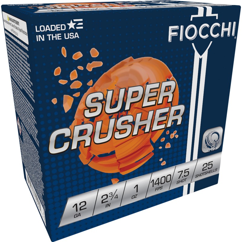 Fiocchi 12SCRS75 Exacta Target Super Crusher 12 Gauge 2.75 1 oz 7.5 Shot 25 Per Box 10 Case