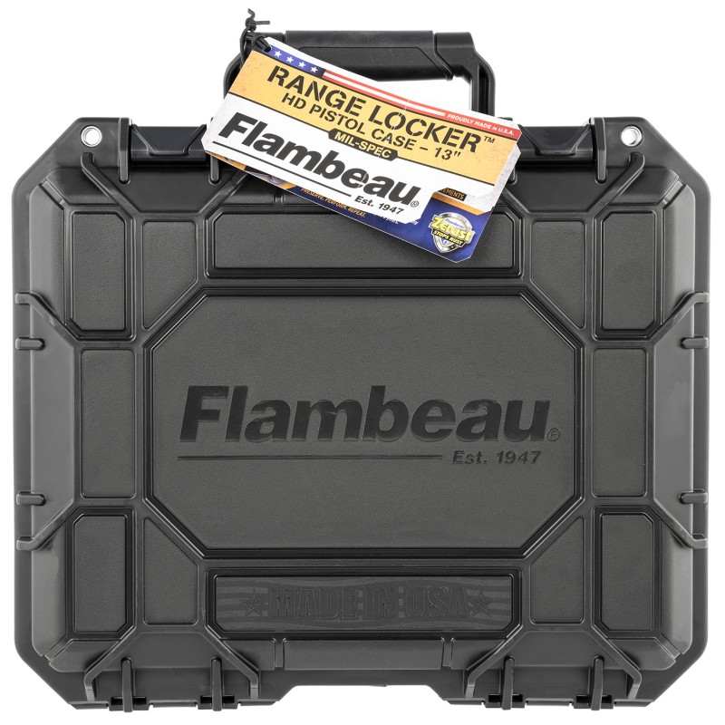 Flambeau 1312SN Range Locker Pistol Case made of Polymer with Black Finish  Foam Padding 12 L x 9 W x 4.60 D