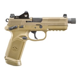 FN 66100866 FNX Tactical 45 ACP 5.30 Threaded Barrel 151 Flat Dark Earth Polymer Frame With Mounting Rail Optic Cut FDE Stainles