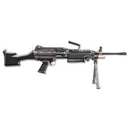 FN 46100169 M249S  5.56x45mm NATO 18.50 Barrel 301 Mag Or 200rd Belt Capacity Black  Fixed Hydraulic Buffer Stock NonSlip Buttpl