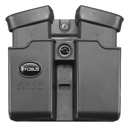 Fobus 6945GNDBH Double Mag Pouch  Black Polymer Paddle Compatible w Glock