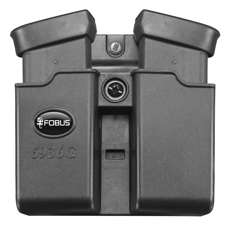 Fobus 6945GNDBH Double Mag Pouch  Black Polymer Paddle Compatible w Glock