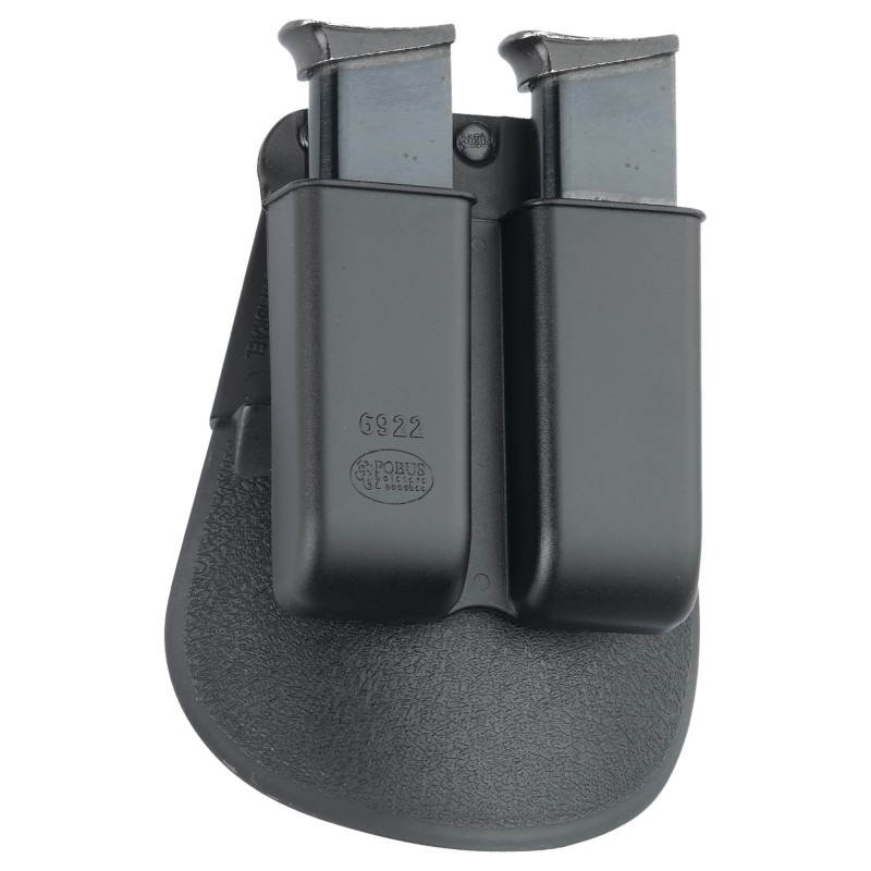 Fobus 6922P Double Mag Pouch  Black Polymer Paddle Compatible w Single Stack