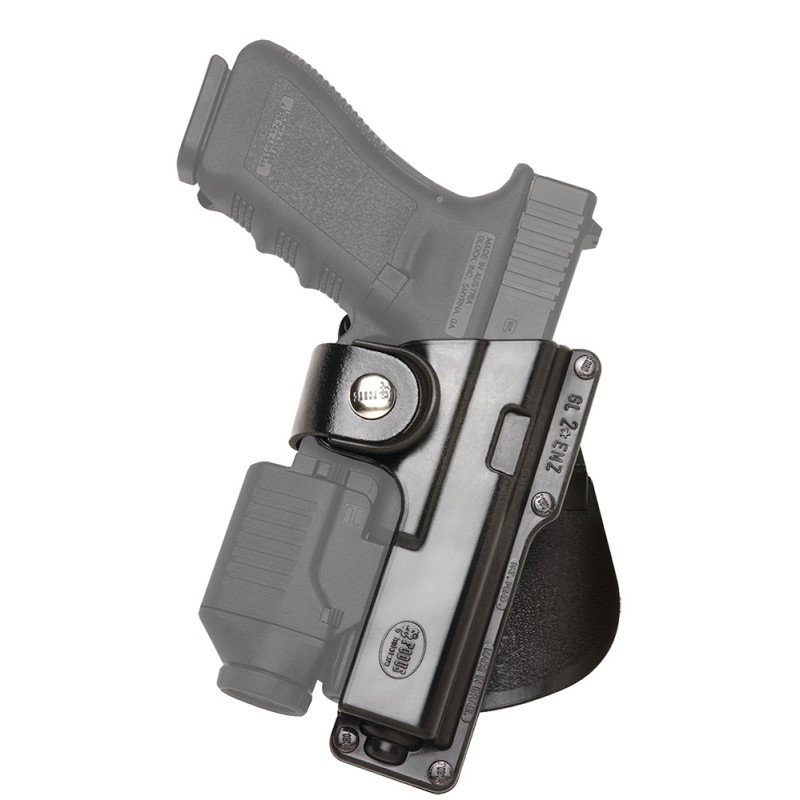 Fobus GLT19 Active Retention Tactical Black Polymer OWB Fits Glock 192332 wTactical Light or Laser Right Hand