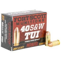 Fort Scott Munitions 400125SCV Tumble Upon Impact TUI  40 SW 125 gr Solid Copper Spun 20 Per Box 25 Case