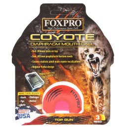 Foxpro TOPGUN Top Gun Howler  Diaphragm Call Triple Reed Sounds Attracts Coyotes Red