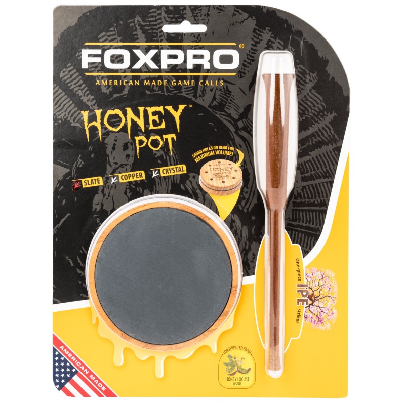 Foxpro HPSLATE Honey Pot  Friction Call Attracts Turkeys Natural Honey Locust WoodSlate