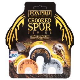 Foxpro CSMCOMBO Crooked Spur Combo Pack Diaphragm Call Double3.5 Reed Turkey Sounds Attracts Turkeys BlackOrangeWhite 3 Piece