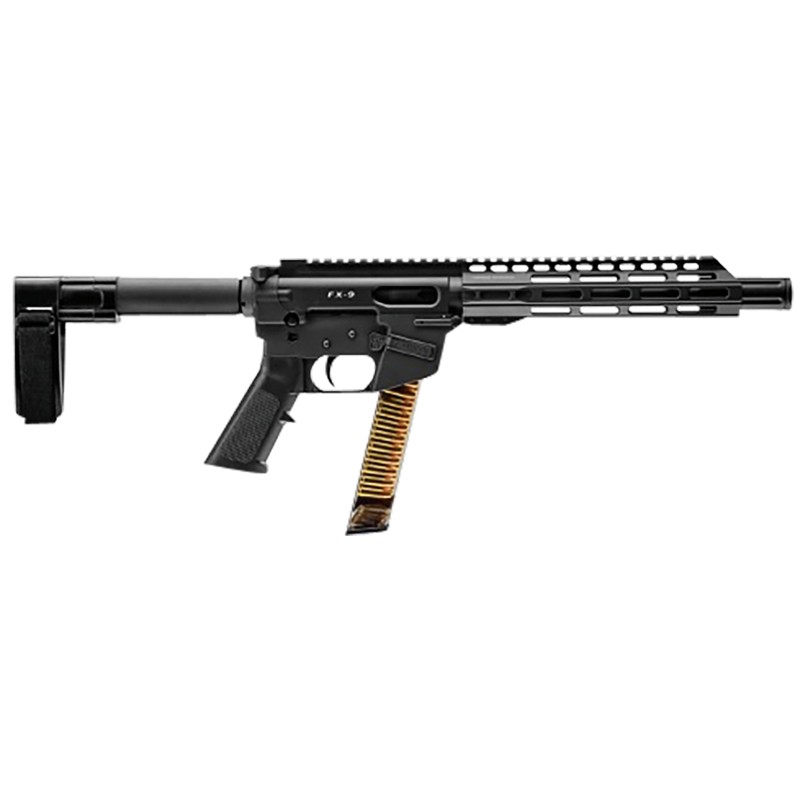 FREEDOM ORDNANCE FX9P10SBM FX9  9mm Luger 321 10 Black MLOK Handguard SB Mini Brace A2 Grip 3 Faux Suppressor