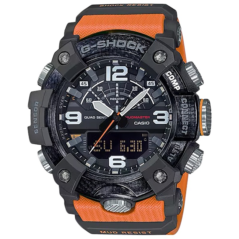 Gshockvlc Distribution GGB1001A9 GShock Tactical MudMaster Keep Time OrangeBlack Size 145215mm Features Digital Compass