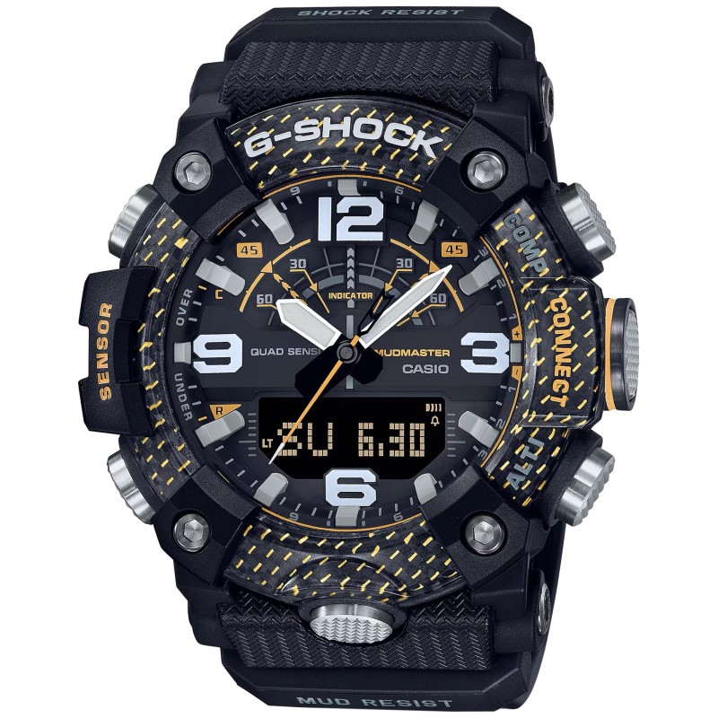 Gshockvlc Distribution GGB100Y1 GShock Tactical MudMaster Keep Time BlackYellow Size 145215mm Features Digital Compass