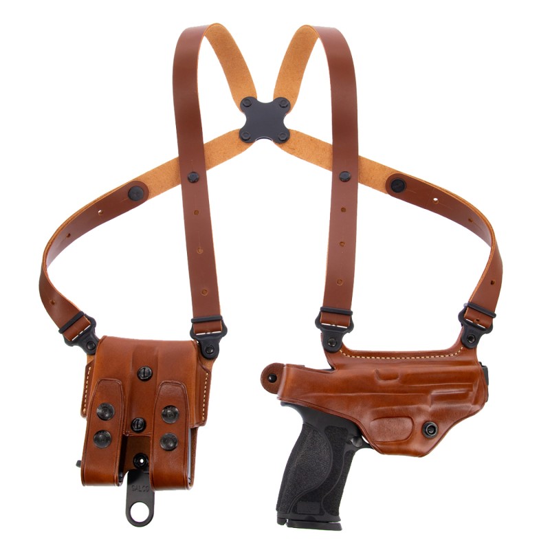 Galco MC228 Miami Classic Shoulder System Size Fits Chest Up To 56 Tan Leather Compatible wGlock 202130 Right Hand