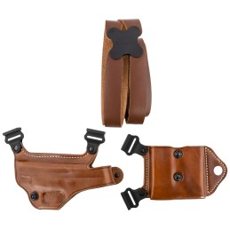 Galco MCII653 Miami Classic II Shoulder System Size Fits Chest Up To 56 Tan Leather Compatible wSW MP ShieldGlock 4343XSpringfie