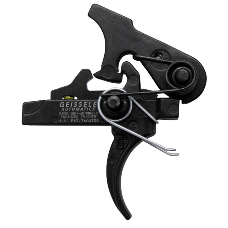 Geissele Automatics 05160 SSAE  TwoStage Curved Trigger with 2.903.80 lbs Draw Weight  Black Oxide Finish for ARPlatform