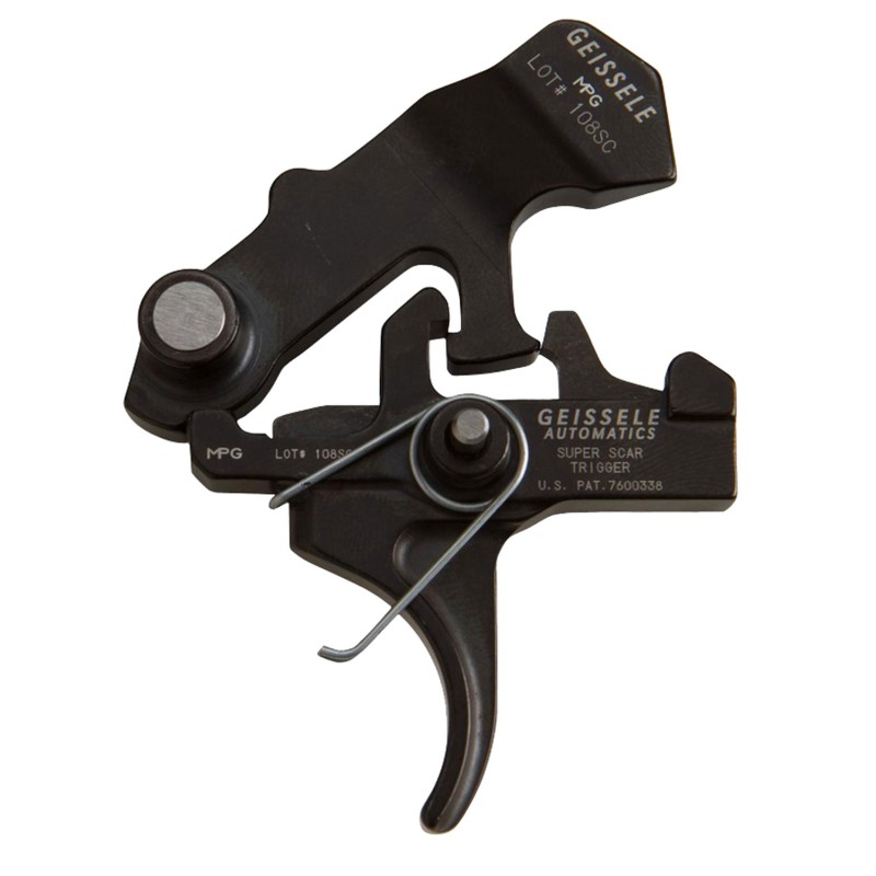 Geissele Automatics 05157 Super Scar  Black Oxide Curved Trigger TwoStage 3.204.60 lbs Draw Weight for FN SCAR