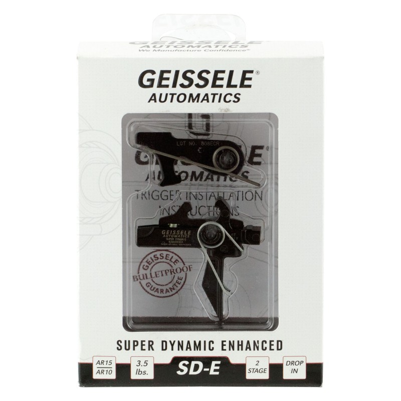 Geissele Automatics 05167 SDE  TwoStage Flat Trigger with 2.903.80 lbs Draw Weight  for AR15AR10