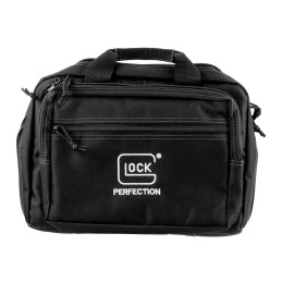 Glock AP60300 Double Pistol Case  Dual Padded Compartments 5 Internal Mag Holders 3 Zippered Compartments Carry Handle Black  12