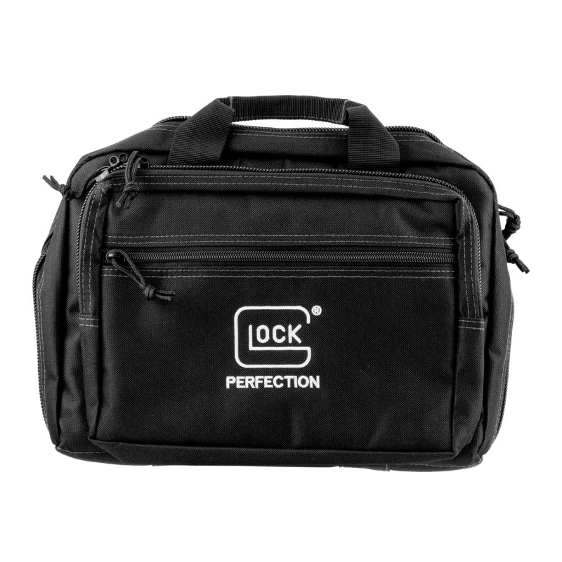 Glock AP60300 Double Pistol Case  Dual Padded Compartments 5 Internal Mag Holders 3 Zippered Compartments Carry Handle Black  12