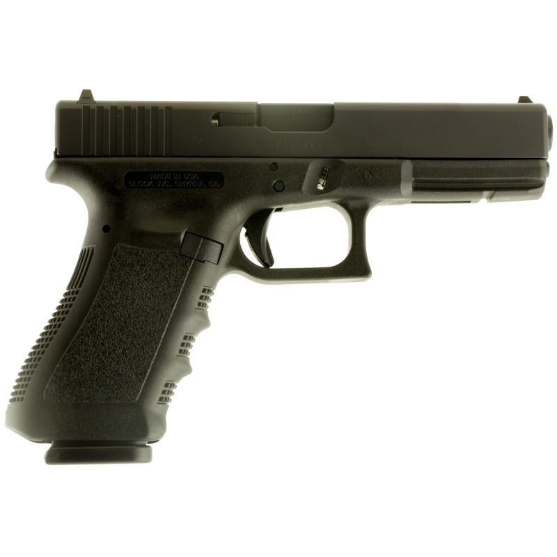 Glock UI1750203 G17 Gen3 Full Size Frame 9mm Luger 171 4.48 Black Steel Barrel Matte Black Serrated Steel Slide Black Polymer Fr