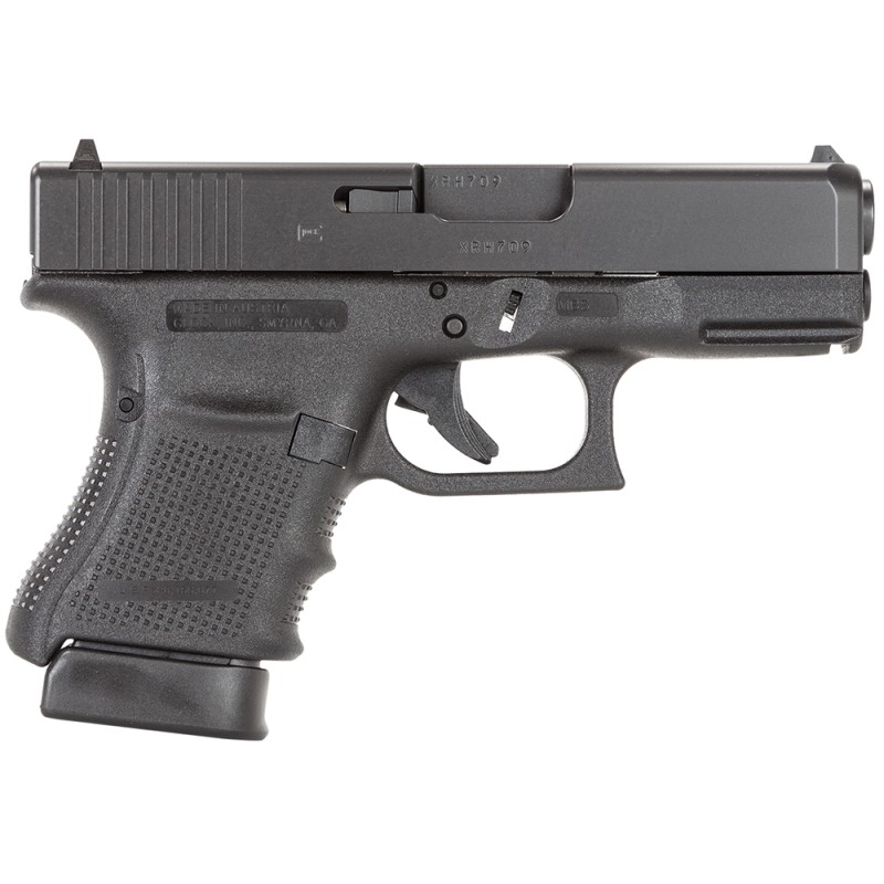 Glock PG3050201 G30 Gen4 Subcompact 45 ACP  3.78 Barrel 101 Black Frame  Slide Finger Grooved Rough Texture Grip Modular Backstr