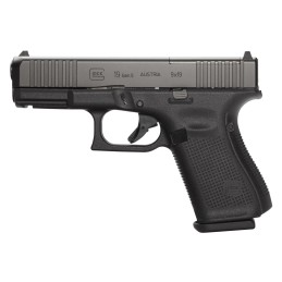 Glock PA195S203MOS G19 Gen5 Compact MOS 9mm Luger 4.02 151 Overall Black Finish with nDLC Steel with Front Serrations  MOS Cuts 