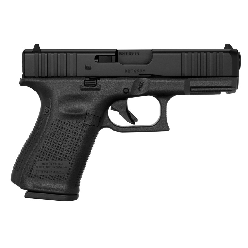 Glock PA195S201 G19 Gen5 Compact 9mm Luger 101 4.02 Black GMB Barrel Black nDLC Serrated Slide Black Polymer Frame wPicatinny Ra