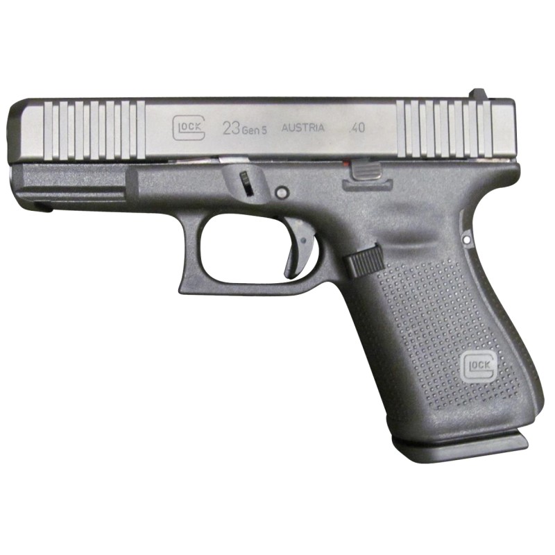 Glock PA235S201 G23 Gen5 Compact 40 SW  4.02 Glock Marksman Barrel 101 Black Frame  nDLC Slide Modular Backstrap Ambidextrous Sl