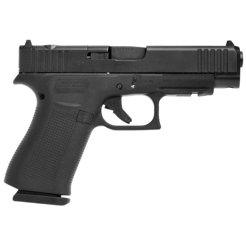 Glock PA4850201FRMOS G48 Gen5 MOS Compact Slim 9mm Luger 101 4.17 Black GMB Barrel Black nDLC MOS CutSerrated Slide Black Polyme