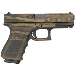 Glock UG2350204BBBWFLAG G23 Gen4 Compact 40 SW  4.02 Barrel 131 Coyote Battle Worn Flag Cerakote Frame  Slide Modular Backstrap 