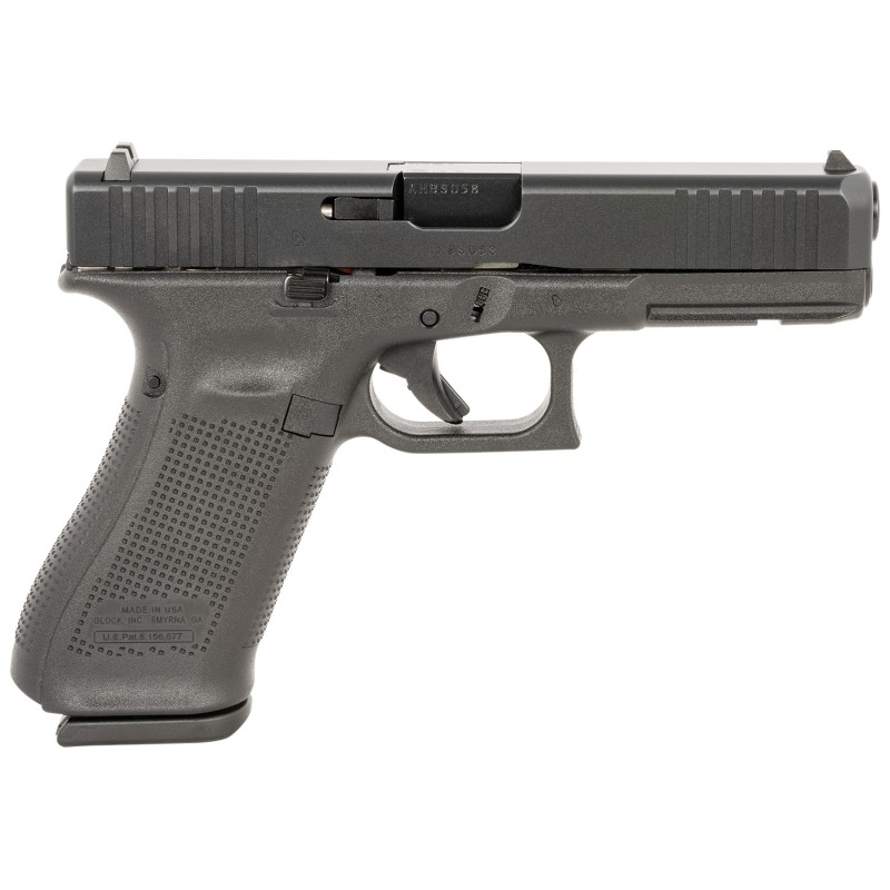 Glock UA175S201 G17 Gen5 Full Size 9mm Luger 101 4.49 Black GMB Barrel Black nDLC Serrated Slide Black Polymer Frame wAccessory 