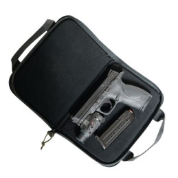 GPS Bags GPS1485PCMF Memory Foam  Large Size with Lockable Zippers Mag Storage Pockets  Black Finish Holds 1 Handgun