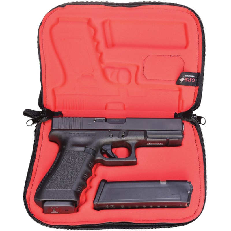 GPS Bags GPS907PC Custom Molded  with Lockable Zippers Internal Mag Holder  Black Finish for Glock 171922232627