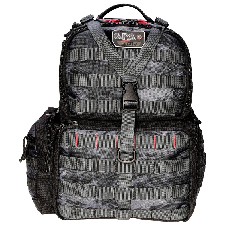 GPS Bags T1612BPP Tactical Range Backpack PRYM1 Blackout 1000D Polyester with Removable Pistol Storage Visual ID Storage System 