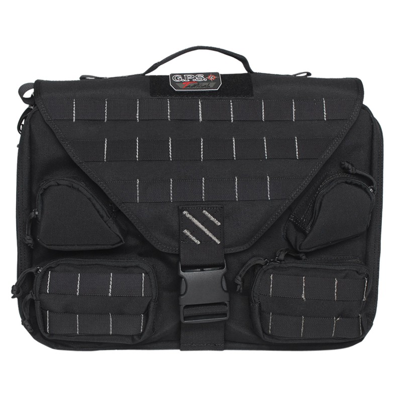 GPS Bags T1350BCB Tactical Brief Case Black 1000D Polyester with Visual ID Storage System Pockets Fold Over Design  Lockable YKK