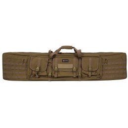 GPS Bags DRC55FDE Double Rifle Case Flat Dark Earth 600D Polyester with 2 Padded Pistol Sleeves MOLLE Webbing  Lockable Zippers 