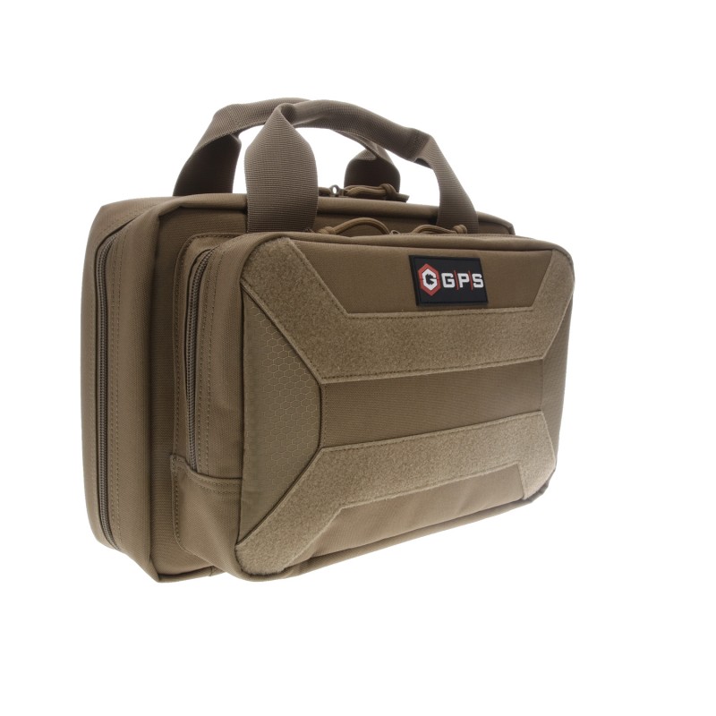 GPS Bags PC15FDE Pistol Case  Flat Dark Earth 600D Polyester with Mag Storage Lockable Zippers  Cushioned Compartment Holds 1 Ha