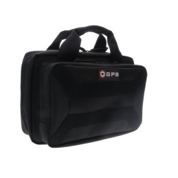 GPS Bags PC15 Pistol Case  Black 600D Polyester with Mag Storage Lockable Zippers  Cushioned Compartment Holds 1 Handgun