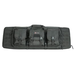 GPS Bags DRC36 Double Rifle Case 36 Black 600D Polyester with 2 Padded Pistol Sleeves MOLLE Webbing  Lockable Zippers