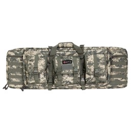 GPS Bags DRC36ACU Double Rifle Case 36 ATACS AU 600D Polyester with 2 Padded Pistol Sleeves MOLLE Webbing  Lockable Zippers