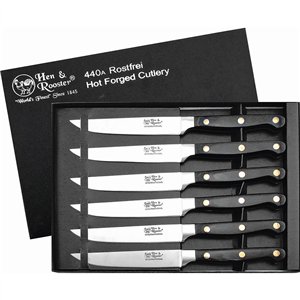 Steak Knife Set Black Wood